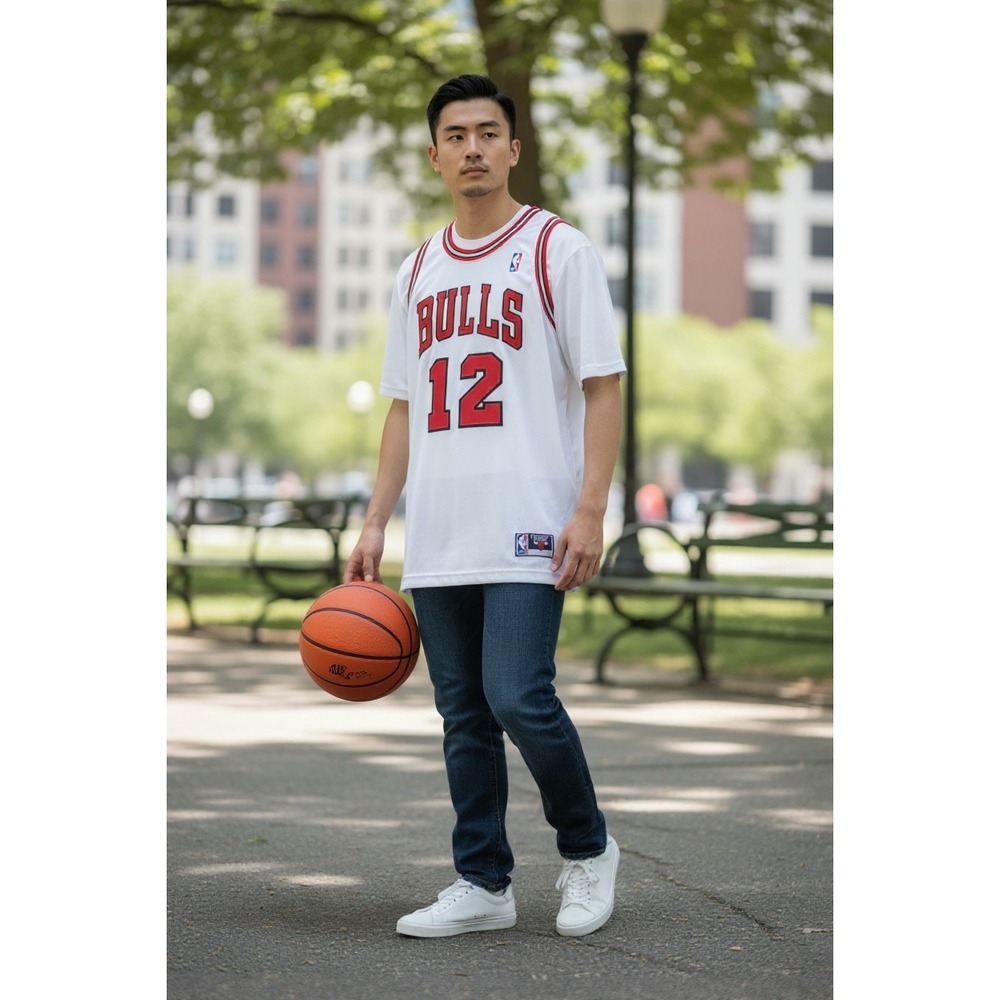 Kirk Hinrich Chicago Bulls NBA Jersey 12 White Stitched Basketball Mens XL